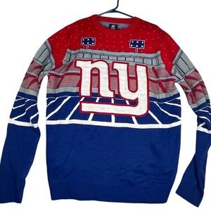 New York Giants ugly Christmas‎ holiday sweater, men's size Large, football, NFL